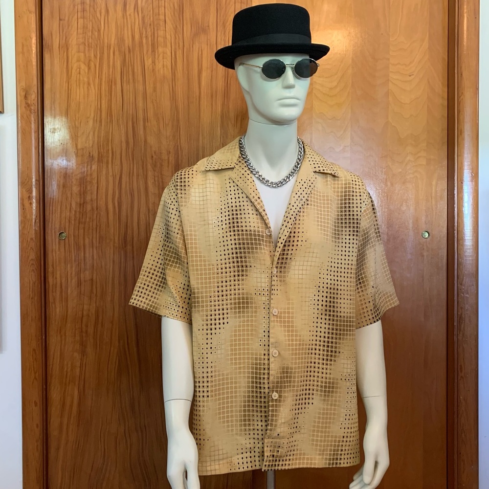 Vintage Boxy Button Down Shirt Patterned